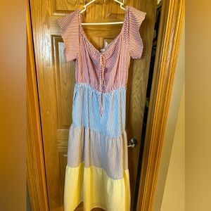 Farrow flowy babydoll maxi dress